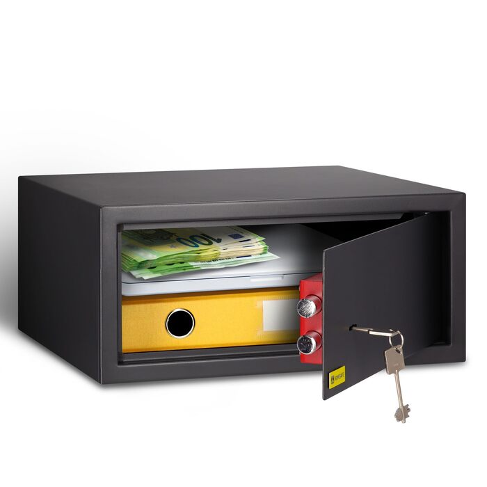 Сейф Homesafe HV15K з ключовим замком, вугільно-чорний сатиновий (20x44.2x38 см)