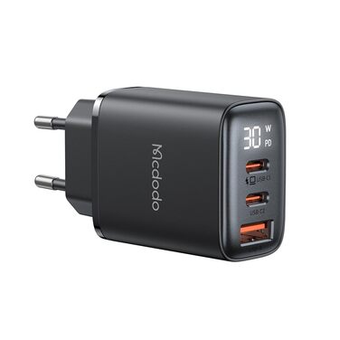 Зарядний пристрій USB-C 30W з цифровим дисплеєм для iPhone 15 Pro Max, Samsung Galaxy S24 Ultra та інших пристроїв
