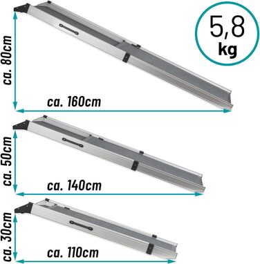 Рампа для собак VOSS.PET, висувна, з алюмінію, 100-180 см, до 120 кг