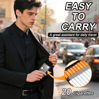 Металеве тютюнотримач вінтажний для жінок та чоловіків, вміщує 18-20 сигарет (100 мм), чорний з черепом
