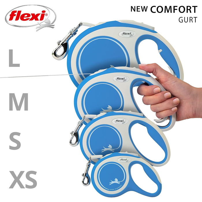 Flexi Comfort L рулетка для собак до 50 кг, 8 м, блакитна