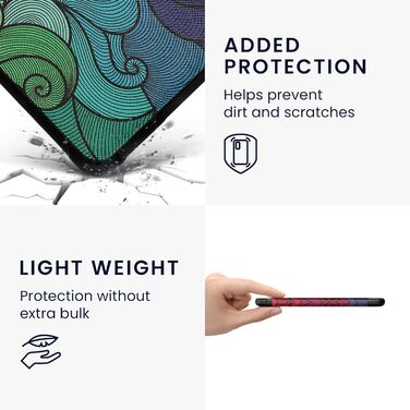 Чохол-книжка kwmobile для Amazon Kindle Paperwhite (2024)/Colorsoft - квітковий дизайн, магнітний замок, захисний чохол для електронного читача, синьо-червоно-білий, рожевий, блакитний, зелений