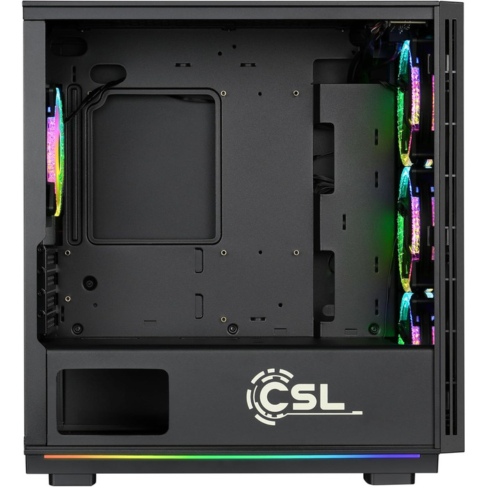 Корпус для ігрового ПК VITRUM PRO - Midi Tower з RGB підсвічуванням, скляна бічна панель, встановлені вентилятори, підтримка ATX/mATX/Mini-ITX, білий, чорний