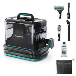 Rowenta Clean It - портативний відпарювач для килимів, 750W, зелений/чорний, IN5020F0. Швидке та легке очищення, знімний бак 2.3л та 5 насадок