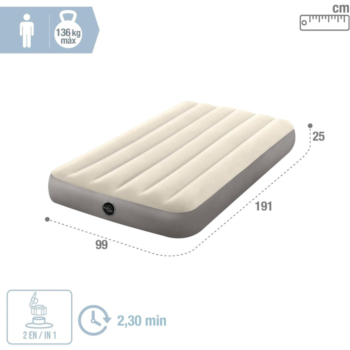 Надувний матрац Intex Dura-Beam Single High 99x191 см (2 шт.)