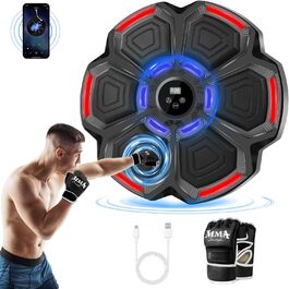 Музична боксерська машина JUOIFIP для дітей та дорослих, Bluetooth бокс-автомат з рукавичками, електронна боксерська машина для дому, фітнес-тренування в приміщенні (Стиль 2)