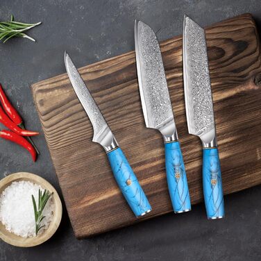Ніж Kiritsuke Kochmesser з дамаської сталі Home Safety, 18.8 см, 67 шарів VG-10, ергономічна ручка, подарункова коробка