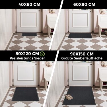 Килимок для дому Carpet Diem: вхідний, антиковзаючий, 60x80/90x150 см, бежевий