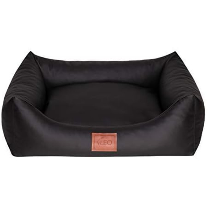 Софа для собак Leo4dog Natalie: зручне ліжко для собак з штучної шкіри, 4 розміри (XXL 130x100 см, чорний)