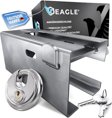 Замок для причепа Deagle® з круглим замком, оцинкований, високоякісний захист у від'єднаному стані, стійкий до будь-якої погоди