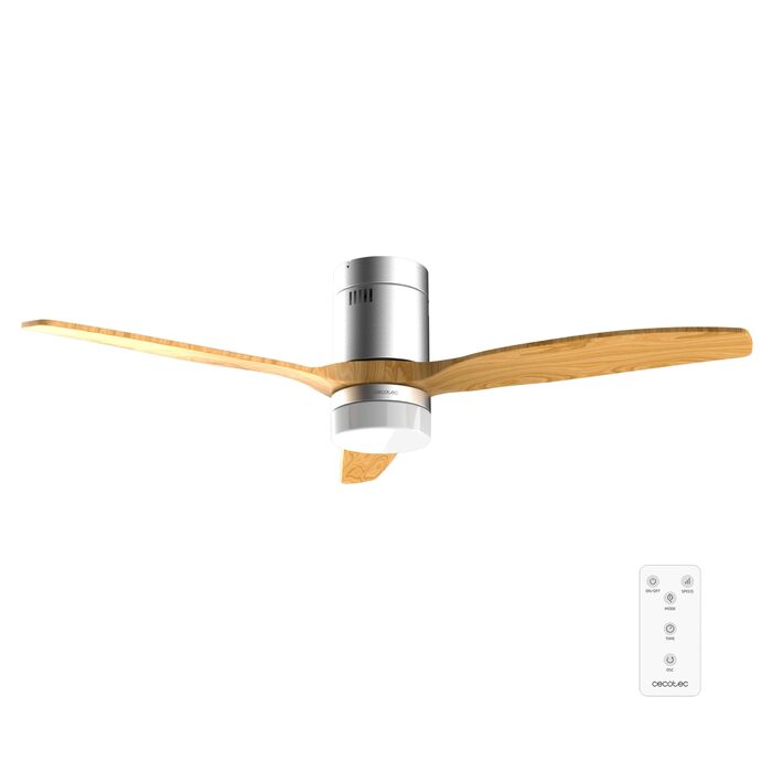 Стельовий вентилятор Cecotec EnergySilence Aero 4600 Arctic Black/Chocolate, 132 см, LED 18W, пульт, 6 швидкостей, таймер 8 год