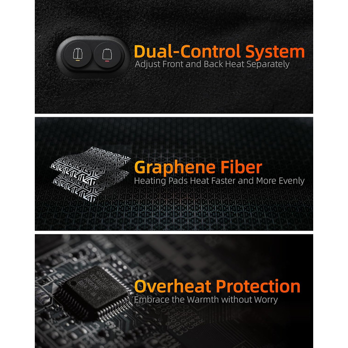 Жіноча грівачка з підігрівом - тепла жилетка з акумулятором 7.4V, жилетка для полювання. Чорний колір, розмір L