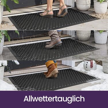 Килимок для дому та вулиці DEXI, 60x90 см, колір вугільний, антиковзаючий, водонепроникний