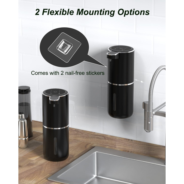 Автоматичний диспенсер для мила Dalugo USB-C, електричний сенсорний дозатор мила, 4 рівня, для кухні та ванної кімнати, білий