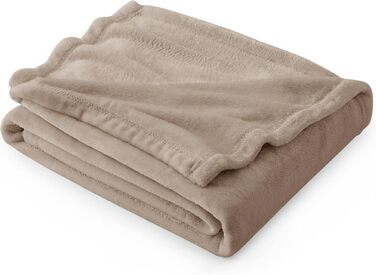 М'яка ковдра BEDSURE з флісу - тепла зимова ковдра, ковдра на диван XXL, велика ковдра для дому та відпочинку 220x240 см, ковдра на диван (Світло-коричневий, 150 x 200 см)