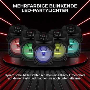 Pyle Partybox 600W Bluetooth Колонка Портативна з LED, USB/SD/MP3, для Караоке, Вечірок, Подій та DJ