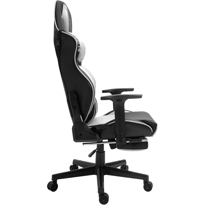 TRISENS Gaming Chair Racing Style Chair with Sports Seat and Ergonomic 4D Armrests, Color: Black/White