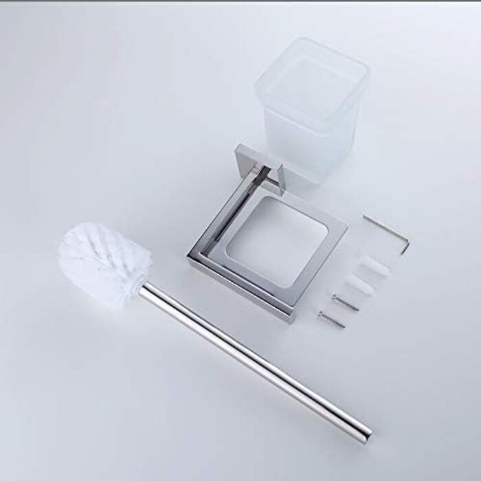 Turs Stainless Steel Toothbrush Holder Bath Drinking Glass Tumbler with Holder Wall Mount, Polished Surface, K7007P (Toilet Brush Holder)