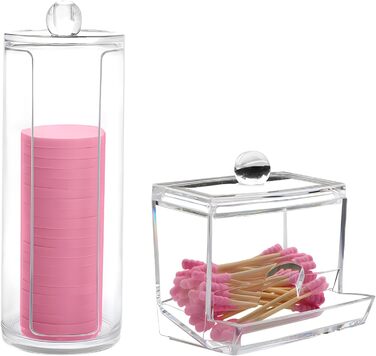 Контейнер для ватних дисків CAILI, 2 шт. - прозорий бокс для зберігання ватних дисків та ватних паличок