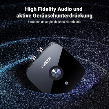 Адаптер Bluetooth 5.3 UGREEN AUX з 3.5mm RCA роз'ємом: Bluetooth приймач для стереосистеми, Hi-Fi ресивера, автомобільного радіо, домашніх колонок, підсилювача (aptX HD)
