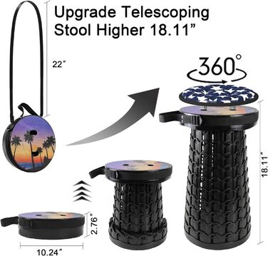 Складний туристичний стільчик Alevmoom - легкий, компактний, 600lbs, для кемпінгу, риболовлі, BBQ, кухні