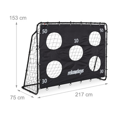Relaxdays Black Football Goal with Goal Post