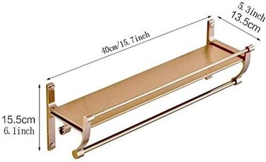WDSOPK Bathroom Shelf, Glass Shelf, Single-Layer Bathroom Shelf, Wall-Mounted Bathroom Storage Shelf (Aluminum Panel - 40Cm)