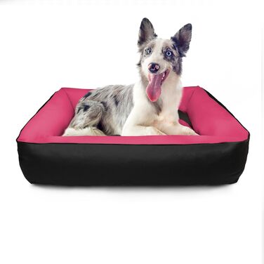 Hundebett 2в1 BedDog MAX Quattro, велике лежанка для собак з Cordura, миється, з бортиком, для дому та вулиці, XL, Rock-Flow, сіро-антрацит (CANDY (рожевий/чорний), L 100 x B 85 x H 23 см)