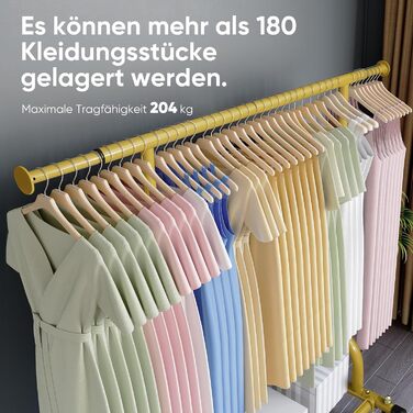 HOKEEPER Clothes Rack with Shelves, 450 kg Capacity, Rolling Garment Rack, Portable Clothes Hanger, Chrome (S002GD)