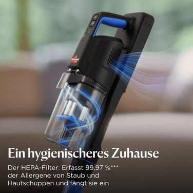 Бездротовий пилосос Bissell PowerClean FurGuard з акумулятором, 280W, самоочисна щітка, світло FurFinder, HEPA-фільтр, акумулятор 2500 mAh, час роботи 50 хв, щітка FurGuard 4091N для видалення шерсті тварин