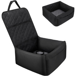 Автомобільний лежак для собак 2-в-1, чорний. Зігсвіт, з ременями безпеки, вбираючою підстилкою та знімним чохлом. Для маленьких собак