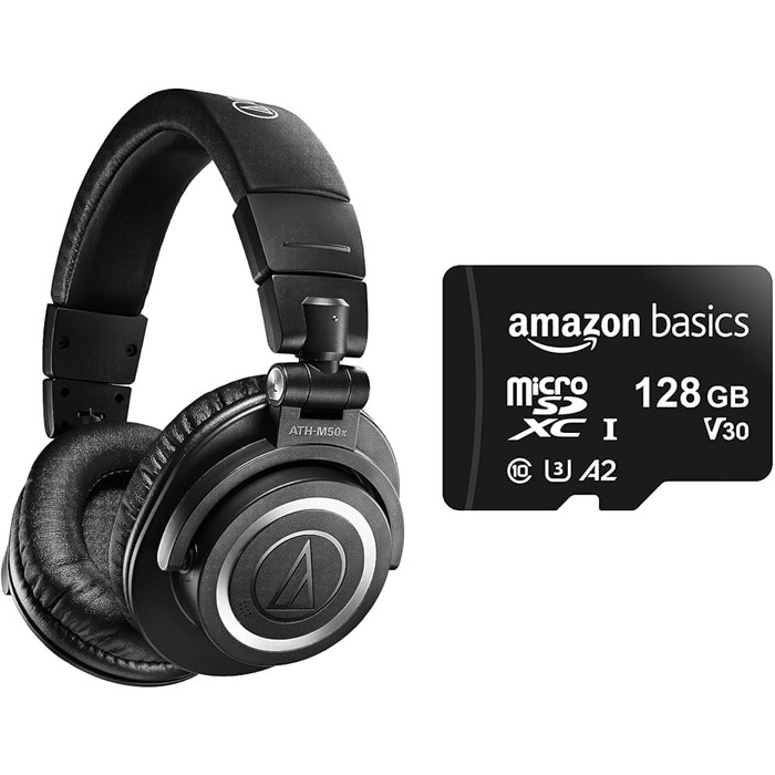 Навушники Audio-Technica M50xBT2 бездротові, чорні, Bluetooth, з microSDXC карткою 128 GB
