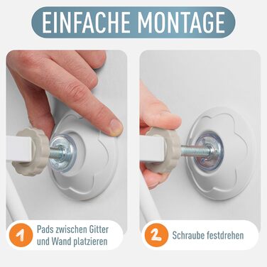 Захисний бар'єр IB Style Berrin XXL для дітей та собак, 85-185 см, без свердління, чорний, з набором захисних накладок