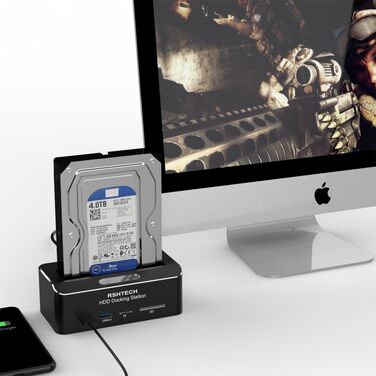 Док-станція для жорстких дисків RSHTECH Aluminium USB 3.0, 24TB, RSH-DS01, один слот + картридер SD/TF