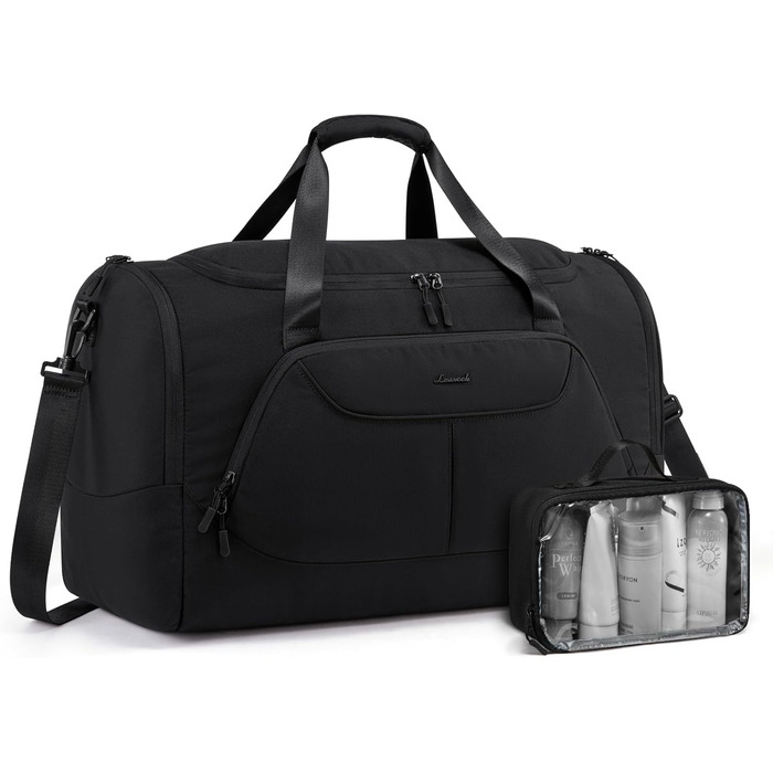 Спортивна сумка LOVEVOOK для жінок, 30 л: туристична сумка з відділенням для взуття та мокрих речей, невелика сумка для спортзалу, плавання, сауни, ручної поклажі для спорту, фітнесу, тренувань та подорожей, водонепроникна дорожня сумка-мішок (B-чорний, 5