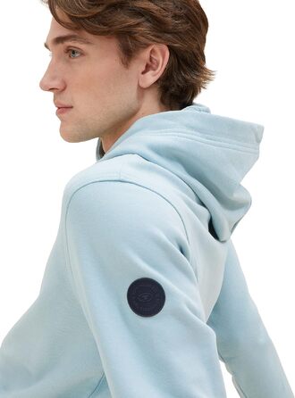 Чоловічий худі Tom Tailor з логопринтом, бежевий (розмір M, колір Dusty Mint Blue), арт. 26199