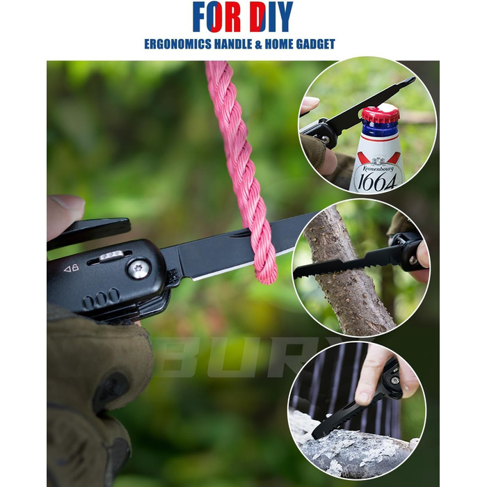 Мультитул BIBURY 12-в-1 для чоловіків: кемпінг, туризм, надзвичайні ситуації