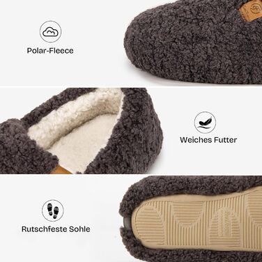 Жіночі теплі халапи EverFoams з штучної вовни та Memory Foam, закриті, сірі (39.5 EU)
