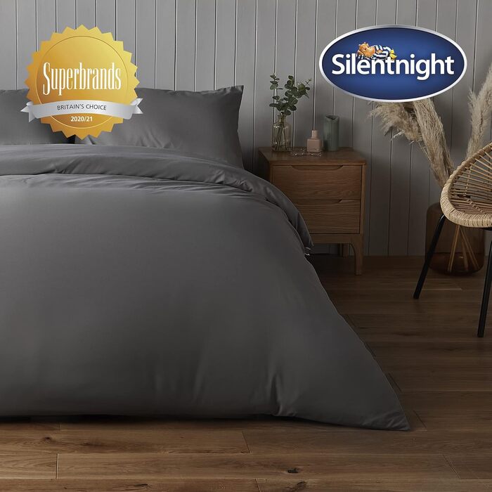 Комплект постільної білизни Silentnight Superweiches, супер м'який, антрацитовий (Super King)