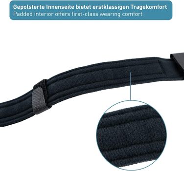 Нашийник для собак PetTec з неопрену та нейлону з ручкою, м'який, регульований, водонепроникний, для малих та великих собак, комплект з повідком, розмір L (51-61 см), чорний