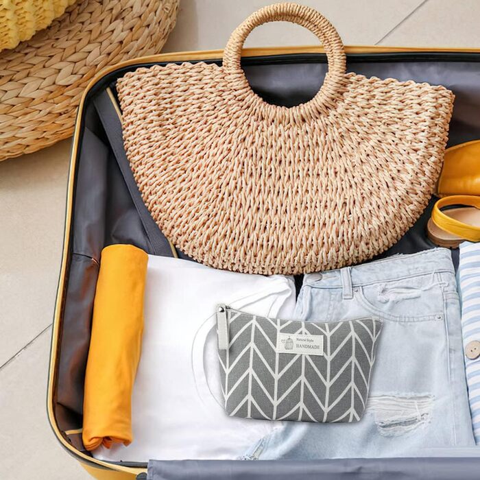 Набір косметичних сумок з тканнини, 4 шт. - Косметичка для подорожей, органайзер для макіяжу, багатофункціональна сумочка з блискавкою, аксесуари для косметики, багато кольорів