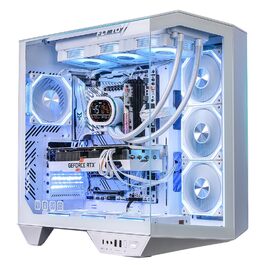 darkFlash DY470: Корпус для ігрового ПК Full-Tower ATX з 4 PWM-ARGB вентиляторами, сумісний з RTX 40, білий