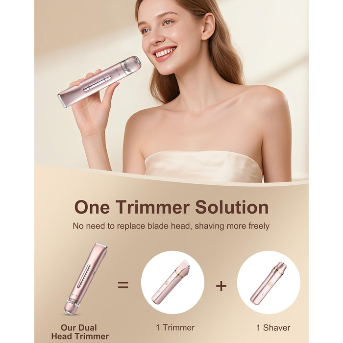 Електричний жіночий епілятор 2 в 1 з тримером, silky splash, Rose Gold, IPX7, з керамічними лезами