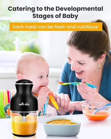 Електричний подрібнювач Wancle 350W, 600мл - для кухні, тихий та зручний у використанні (чорний)