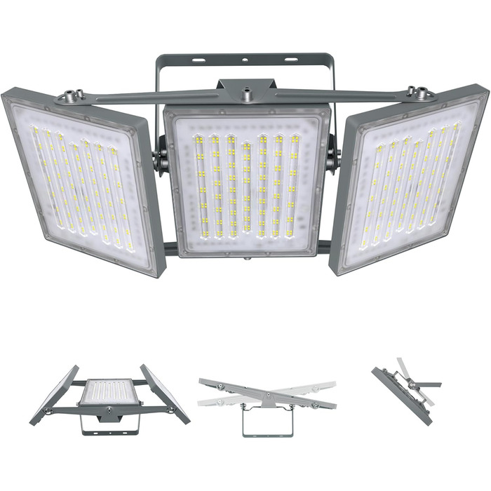 STASUN 150W LED Flood Light Outdoor, 15000LM Super Bright LED Floodlight Outdoor Spotlights, IP65 Waterproof, 6000K Daylight, 3 Floodlights with Adjustable Head Down, for Garden, Garage, Hotel, etc. (600.0 Watt)
