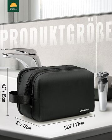 Чоловіча дорожня косметичка Kulturbeutel, водонепроникна косметичка для подорожей, чорна, M