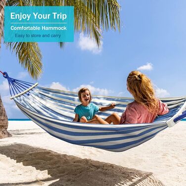 Гамак MOSFiATA для відпочинку на відкритому повітрі: кемпінг, балкон, сад. З дерев'яною перекладиною та сумкою для перенесення