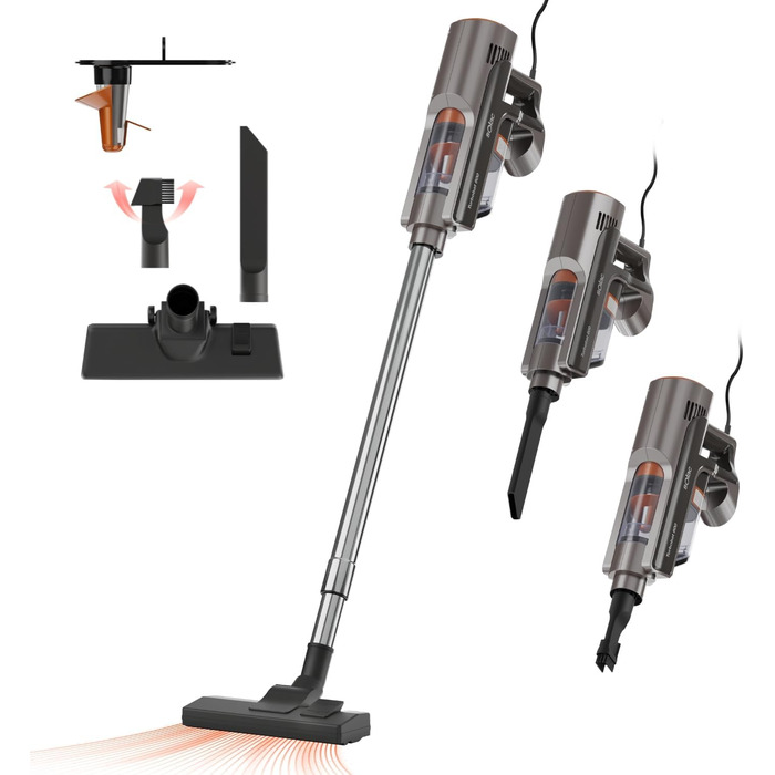 Електричний акумуляторний віник Solac Turbobat Digital Flex 29.6V AE2515 - металевий корпус, колір мідний