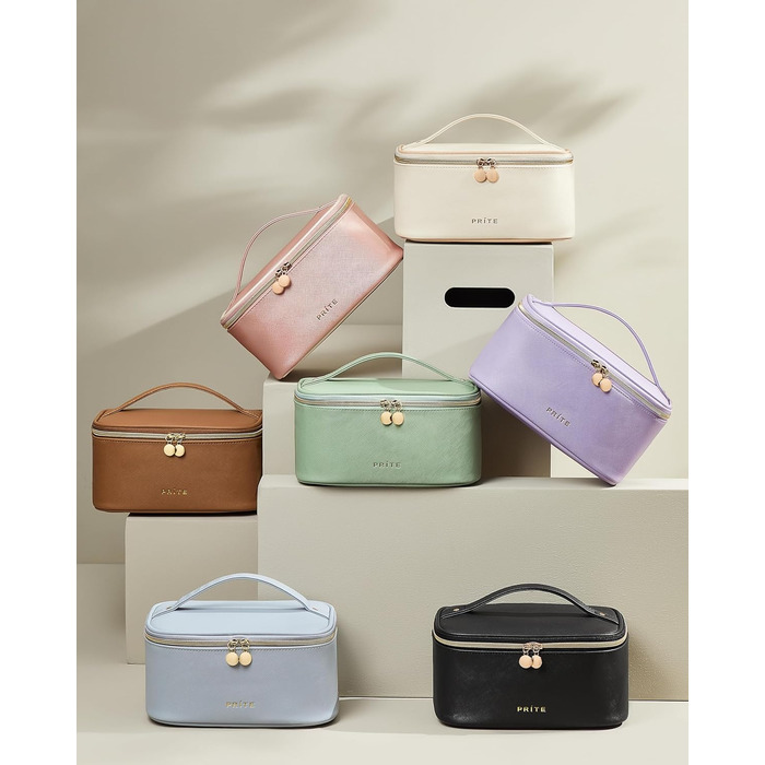 Велика косметичка для жінок: водонепроникна дорожня косметичка з відділеннями (Бежевий)