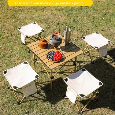 Зручний складаний стілець для кемпінгу та відпочинку на природі (хакі, 33 см)